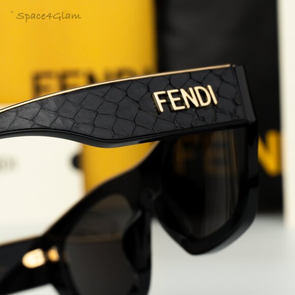 Fendi Women Sunglasses Shiny Black Grey Square FE40126I 01A NEW AUTHENTIC main image 9